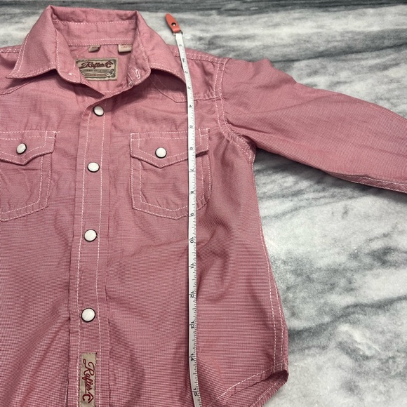 Rafter C Pearl Snap Western Shirt red Long Sleeve XS boys shirt - Picture 7 of 11